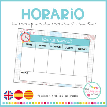 Preview of HORARIO (Imprimible y editable)