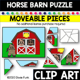 HORSE BARN PUZZLE Moveable Pieces Clip Art