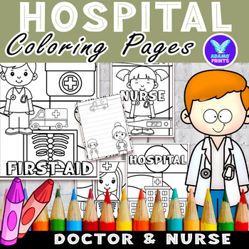 Preview of HOSPITAL Quotes Science Coloring Page & Writing Paper Art ELA Activities No PREP