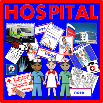 Preview of HOSPITAL ROLE PLAY TEACHING RESOURCES EARLY YEARS KEY STAGE 1-2 HUMAN BODY