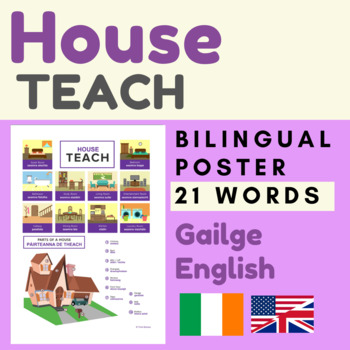 Preview of HOUSE Irish Gaeilge Parts of a House (teach)