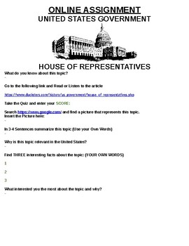 house of representatives assignment