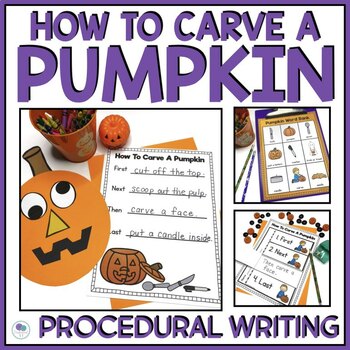 Preview of Procedural Writing Template How To Carve A Pumpkin Prompt Halloween Craft