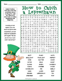 HOW TO CATCH A LEPRECHAUN Word Search Puzzle Worksheet Activity