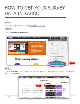 Preview of HOW TO GET YOUR SURVEY DATA IN KAHOOT