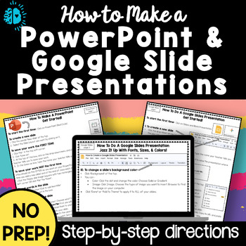 Preview of POWERPOINT & GOOGLE SLIDE Presentation How to Make Direction Sheets NO PREP