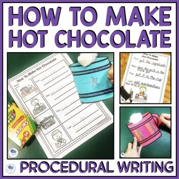 Preview of Winter Writing Activities How To Make Hot Chocolate Procedural Writing 1st Grade