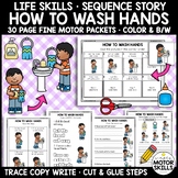 HOW TO WASH HANDS - Write Cut Glue - Sequence Story - Life Skills