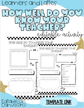 Preview of HOW WELL DO YOU KNOW YOUR TEACHER ACTIVITY | EDITABLE | END OF THE YEAR