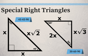 Preview of HQ Special Right Triangles - Classroom Poster 11" x 17"