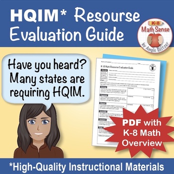 Preview of HQIM Resource Evaluation Guide PDF with K-8 Math Curriculum Overview