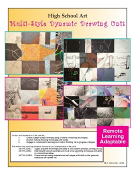 Preview of HS Art Multi -Style Dynamic Drawing Unit - Remote Learning Adaptable