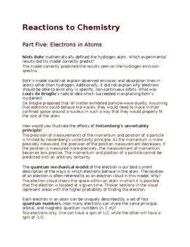 Preview of HS Chemistry: 5. Electrons in Atoms (Questions with Answers)