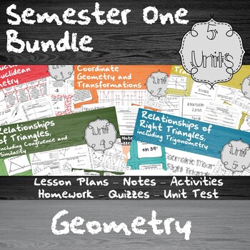 Preview of HS Geometry - 1st Semester - Curriculum Bundle - TEKS