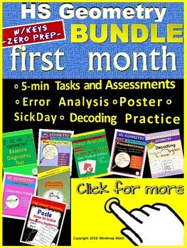 Preview of Prerequisites and Basics of HS Geometry: First month BUNDLE