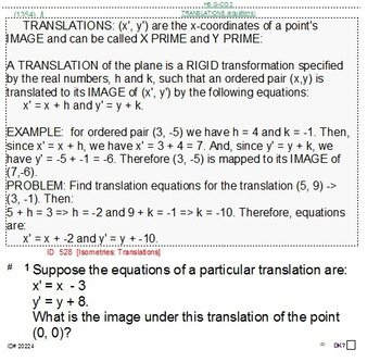 Preview of HS Geometry B UNIT 3: Transformations (4 worksheets & 7 quizzes)