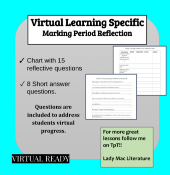 Preview of HS Marking Period reflection | w/ virtual specific questions | ANY SUBJECT