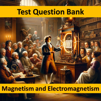 Preview of HS Physics - Magnetism and Electromagnetism TQB NO-PREP Google Forms™ 100Qs Test