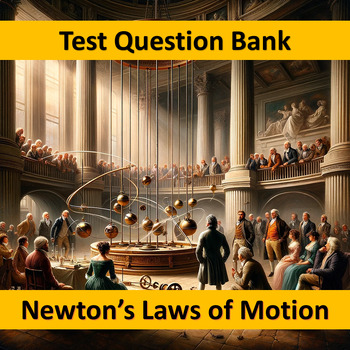 Preview of HS Physics - Newton's Laws of Motion TQB NO-PREP Google Forms™ 100Qs Test