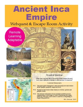 Preview of HS S.S. Ancient Inca Empire Webquest & Escape Room Activity