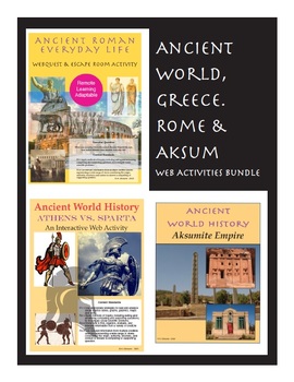 Preview of HS SS Ancient Greece, Rome and Aksum Web Activities Bundle