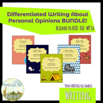 Preview of HSE-WP 1a Differentiated Opinion Writing Activities BUNDLE! VAAP and SPED