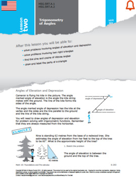 Preview of HSG: Measurement&Geometry: L2: Trigonometry of Angles: HSG.SRT.C.6,7&8