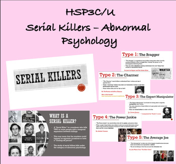 Preview of HSP3C/U - Serial Killers (Abnormal Psychology) PPT Lesson