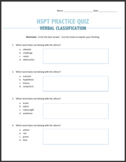 HSPT Verbal Classification Practice
