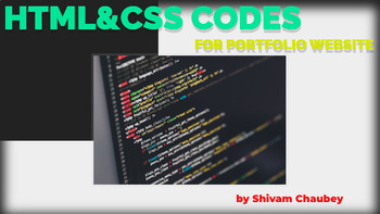 Preview of HTML&CSS Code for PORTFOLIO Website