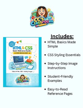 Preview of HTML & CSS Quick Reference Guide for Web Design Unit