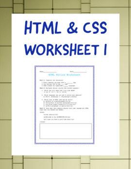 Preview of HTML & CSS Coding Review Worksheet