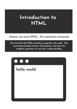 Preview of HTML Code Basics Booklet