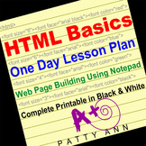 HTML One Day Self-Guided Lesson Webpage Building with Note