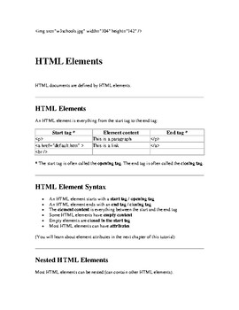 Preview of HTML Quick Review Guide and Reference (Web Designing Using HTML)