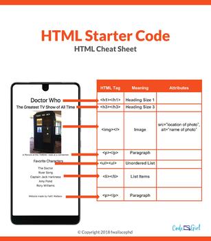 Preview of HTML Starter Code