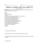 HTML - What's a Matter With My Code - Volume 1