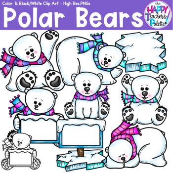 HTP Clipart Polar Bears - Winter Arctic Clip Art by The Happy Teacher's ...