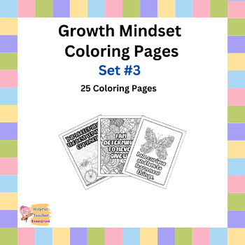 Preview of HTR012 Growth Mindset Coloring Pages Set#3