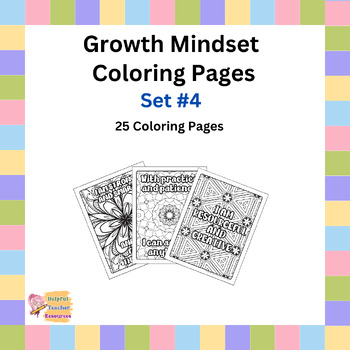 Preview of HTR013 Growth Mindset Coloring Pages Set#4