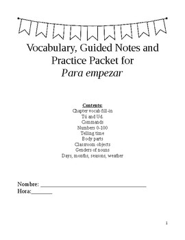 Preview of HUGE EDITABLE 107 Pg bundle Spanish I Realidades NOTES PE - 4B  PRACTICE