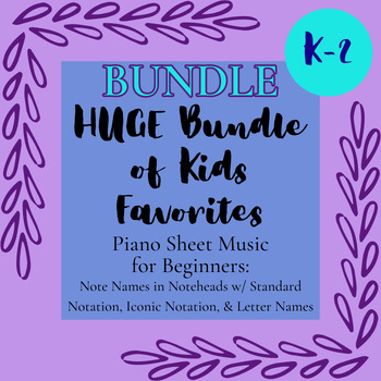 Preview of HUGE BUNDLE - Easy Piano Sheet Music for Beginners