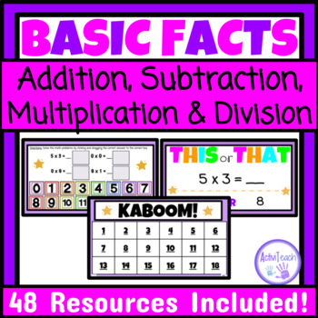 Preview of Basic Facts Unit Addition Subtraction Multiplication Division Fact Fluency SPED