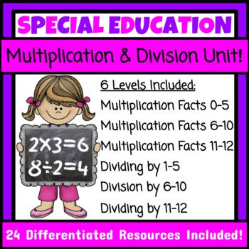 Preview of Multiplication and Division Facts Unit Special Education Math Fact Fluency