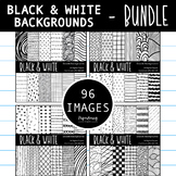 HUGE Bundle of Black and White Doodle Backgrounds, Digital