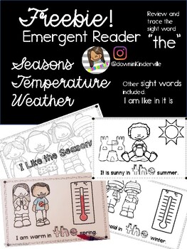 Preview of HUGE FREEBIE! Weather, Seasons, Temperature Emergent Reader! "The" sight word