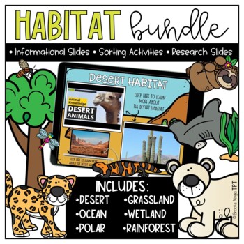 HUGE Habitats Bundle Online Digital Resource for Google Classroom™ Slides™