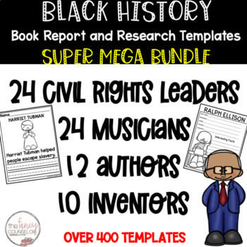 Preview of HUGE MEGA BUNDLE of African American Black History Report Research Templates