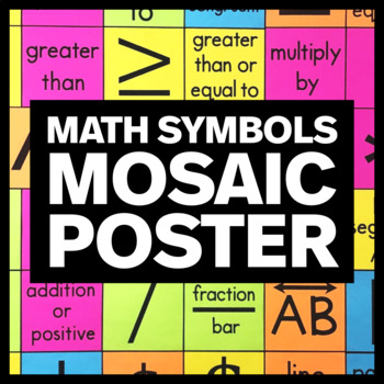 Preview of HUGE Mosaic Math Symbols Poster - Math Classroom Decor