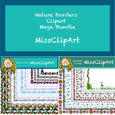 HUGE Nature Borders and Frames BUNDLE (Color and B&W){Miss